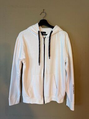 Kenneth Cole New York Men's Full Zip White Hoodie Small
